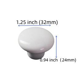 UPEYXDQR 10 Pack White Ceramic Cabinet Knobs Round Shape Drawer Knob Kitchen Cupboard Pull Handle with Screws