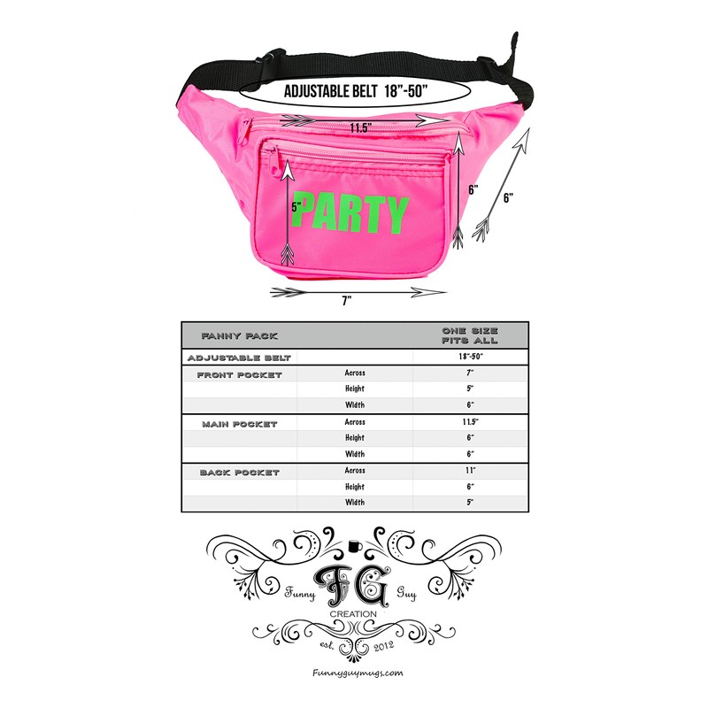 Funny Guy Mugs Premium 80's Neon Style Fanny Packs (Multiple
