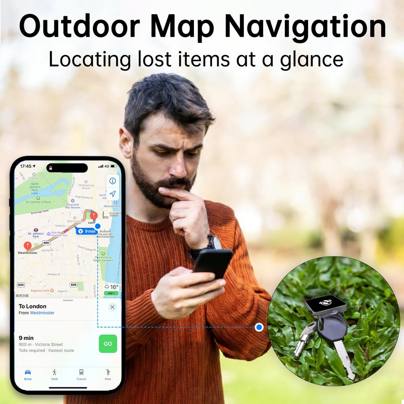 Ultra-Mini Air Tag Rechargeable Key Finder (iOS Only) Smart Bluetooth