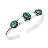 5.45ctw,Genuine Malachite & 925 Silver Plated Dangle Earrings Made By