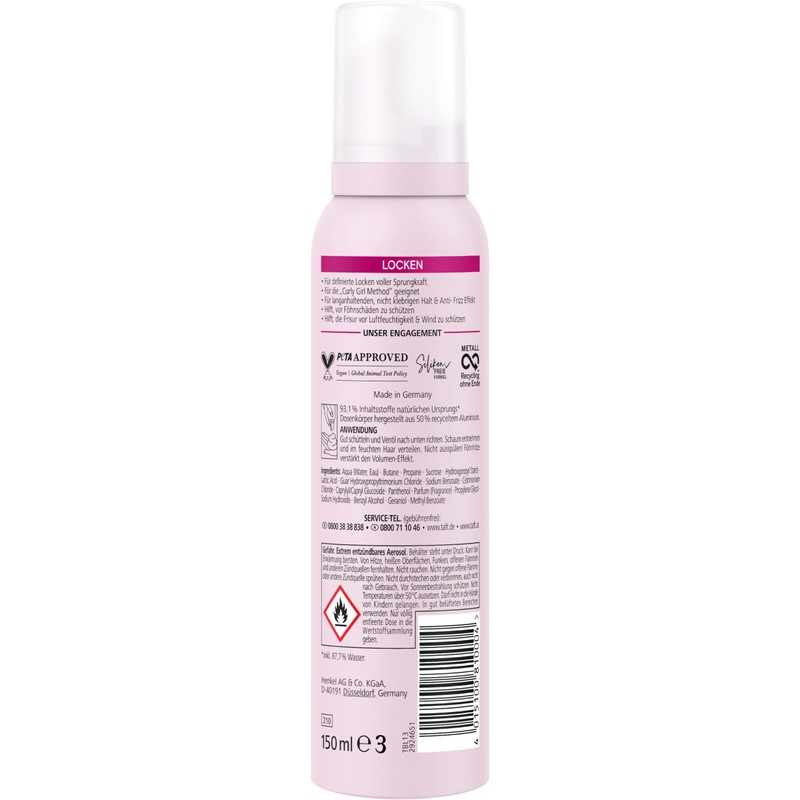 Schwarzkopf Taft Foaming Curls (2 x 150 ml), Hold Level