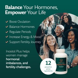 PROVATION LIFE Inositol Plus Patented Inositol Supplement for Women with 40:1 Myo-Inositol & D-Chiro, Ovulation & Hormonal Balance Support - Natural Fertility & Ovarian Health - 30 Day Servings