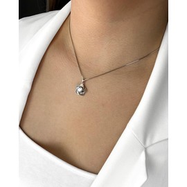 DANIEL CLIFFORD "Viola" Women's Necklace 925 Silver with Flower Pendant, 45 cm Filigree Silver Chain with Flower Pendant, Women's 925 Silver Chain, Sterling Silver, Cubic Zirconia