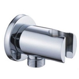 'KB023 Hand Shower Holder with 1/2 Wall Connection Elbow, Brass, High-Shine Chrome-Plated