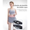 Cangurera Riñonera Deportiva para Correr Hombre Mujer, Negro