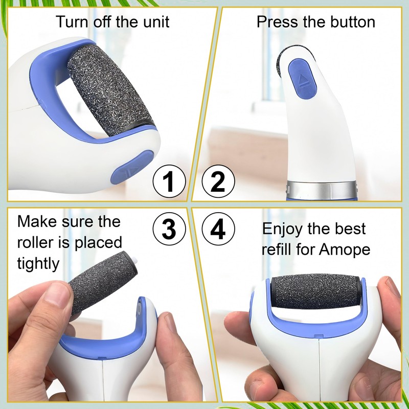 Ersatzrollen Hornhautentferner 8 Stück Nachfüllungen für Elektrische Fußfeile Rollen für