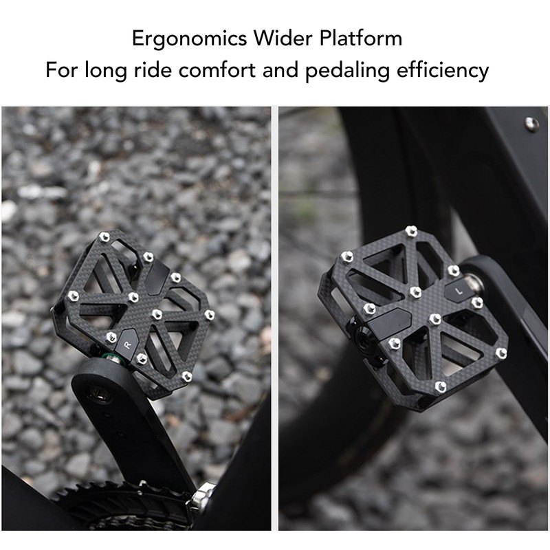 Mountain Cycling Pedals Carbon Fiber 3 Bearing Anti Slip Hollow