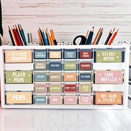 54Pcs Teacher Toolbox Labels Classroom Decoration Self-Adhesive Groovy Toolbox Sticker Hippie Tool Box Storage Decal Retro Boho Pastel Organizer Container Decor for Back to School Teacher Supplies