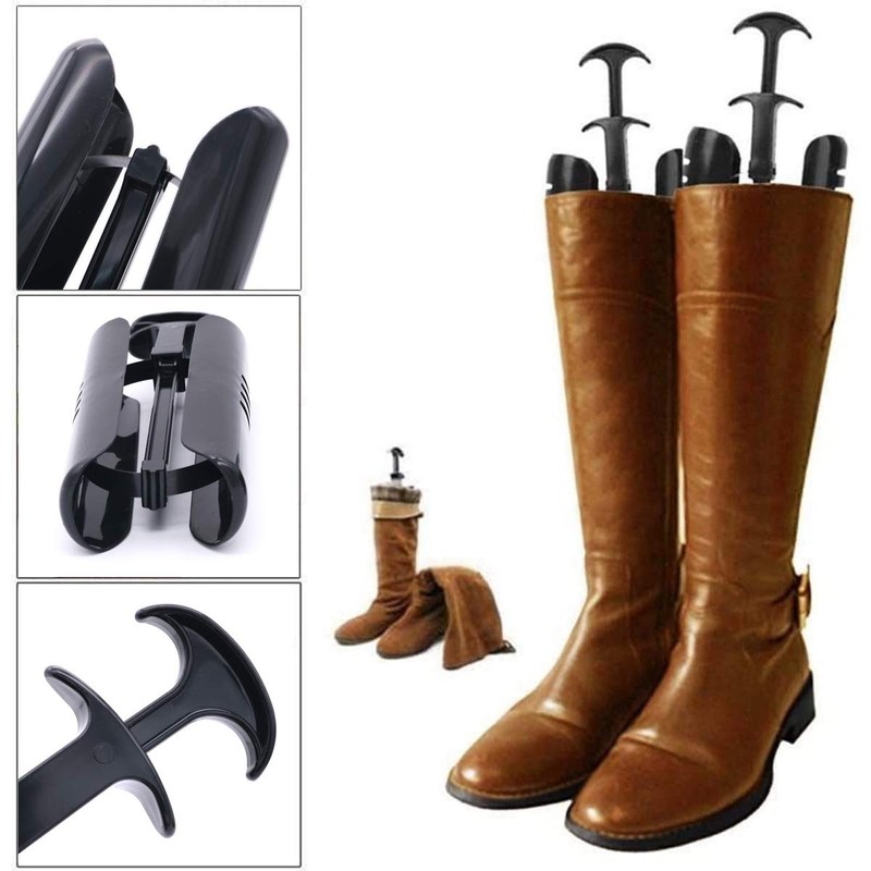 POFET 1 Pair Automatic Black Boot Shapers Stand Holder Shoe