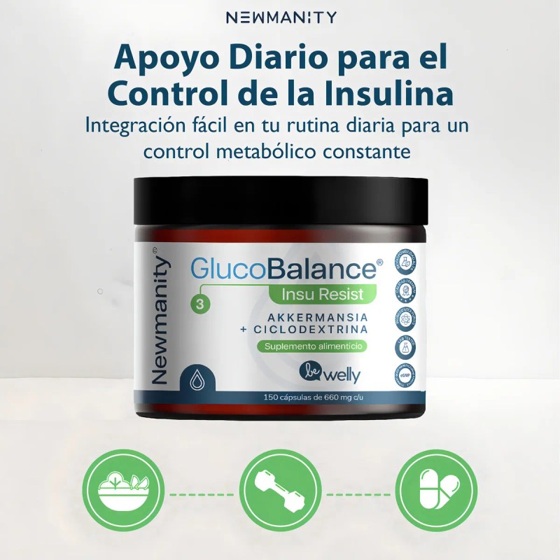 Glucobalance Insuresist Akkermansia Ciclodextrina Newmanity Sin Sabor