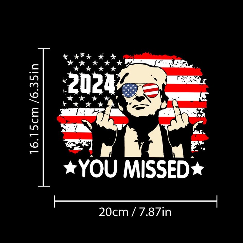 Iprokiu Trump Car Sticker Waterproof Vinyl Peeking Decal for Car