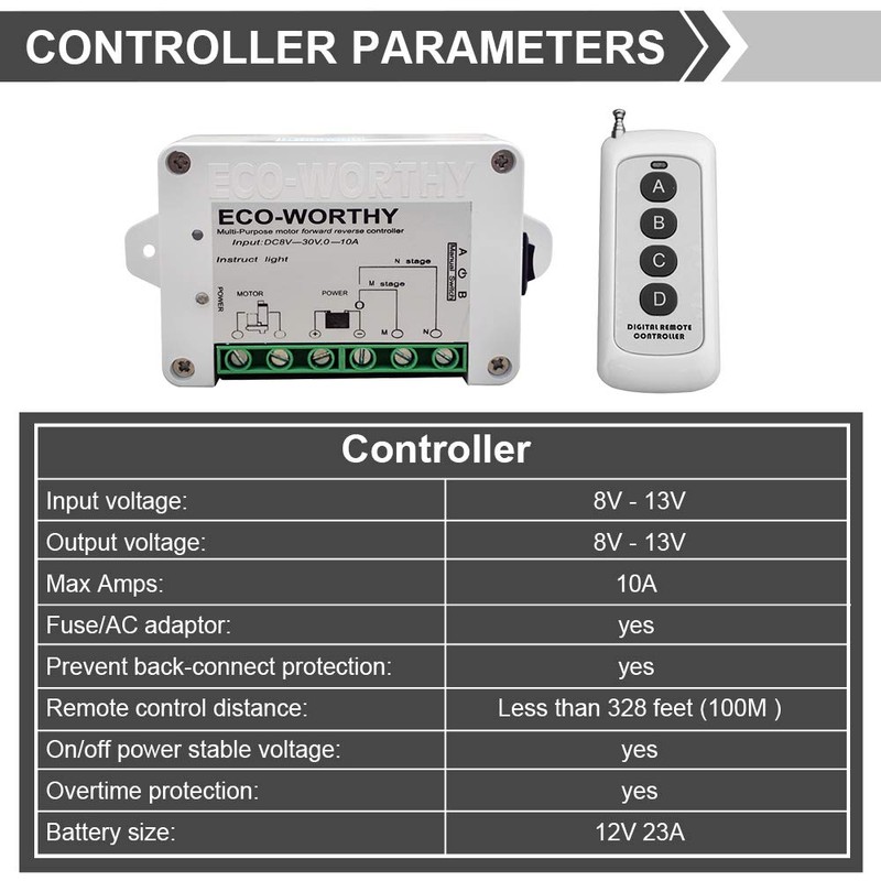 DCHOUSE 12V DC Linear Actuator Motor Controller Positive Inversion Linear