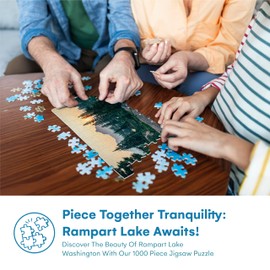 Enovoe 1000 Piece Jigsaw Puzzle - Rampart Lakes US - Multicolor Paper Puzzle with Poster - Eco-Friendly and Stress Relief - Great for Family or Friends - Fun and Decorative