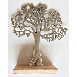 F&G Supplies Beautiful Polished Aluminium 'Tree of Life' Sculpture Decoration Jewellery Stand