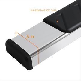 PM PERFORMOTOR Stainless Steel 5 Inches Crew Cab Step Nerf Bar Running Board Compatible with 2005-2022 Toyota Tacoma Double (Crew) Cab, PM-RNB-8184-SS