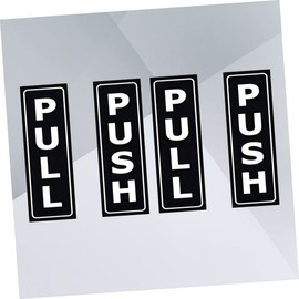 Ciieeo 4pcs Push Pull Door Sign Stickers Decals for Home Restaurant Supermarket for Smooth Surfaces