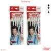 FLAIR 10 x 0.7mm Ezee Click BLACK Ballpoint Retractable Pens