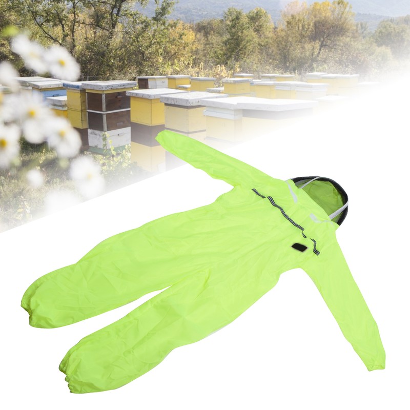 Beekeeping Suit Fluorescent Green One Piece Zipper Design Breathable Beekeeper