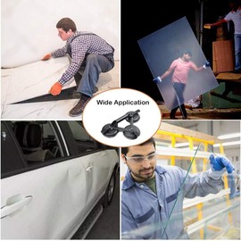 Triple Glass Suction Cups Heavy Duty Aluminum Vacuum Plate Handle Glass Holder Hooks to Lift Large Glass, Tile Suction Cup Lifter, Triple Suction Cups for Moving Glass, Window, Granite