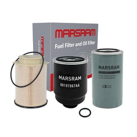 Marsram 6.7 Cummins Fuel Filter and Oil Filter Fits for 2013-2018 Ram 2500 3500 4500 5500, 6.7 Cummins Oil Filter for 2013 2014 2015 2016 2017 2018 Dodge Ram Replaces 68157291AA 68197867AA 5083285AA