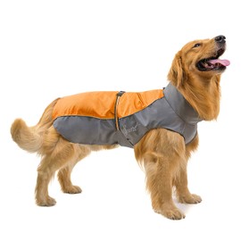 Ranphy Dog Raincoat Waterproof for Medium and Large Dogs Reflective Rain Cover Breathable with Abdominal Protection Dachshund Labrador Dog Jacket Ultralight Safe Dog Clothing Orange 7XL