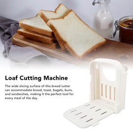Cortador de Pan, Máquina Rebanadora de Tostadas Plegable ABS Guía Ajustable Corte de Pan para Herramientas para Hornear en el Hogar Tienda de Restaurante de Cocina Portátil