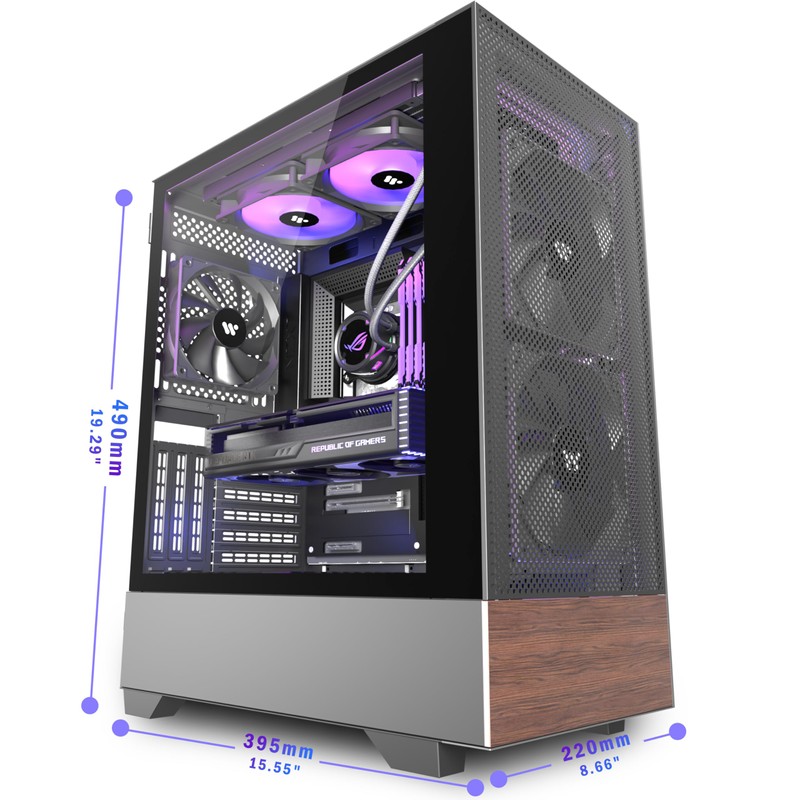 KEDIERS PC CASE ATX 3 Case Fans Pre-Installed, Mid Tower