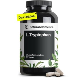 L-Tryptophan 500 mg 240 Vegan Capsules Made from Vegetable Fermentation Without Unwanted Additives, High Dosage, Vegan and Made in Germany
