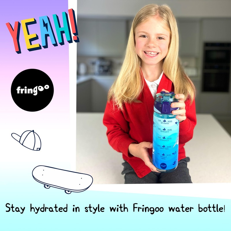 Fringoo - 650ml Kids Water Bottle - Carry Handle100% Leakproof