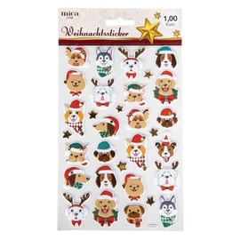 Christmas Stickers – Dogs – Pack of 24 Christmas Decoration, Winter Decoration