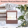 Novel Box Cherrywood Red Jewelry Box for Double Rings 3x2x1.87
