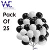 Plain Round Balloons 12 Inch White & Black Balloons for