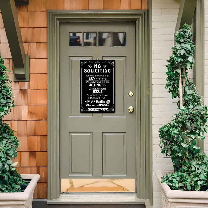 Bestylez Funny Dark Humor Bestylez No Soliciting Sign For House,
