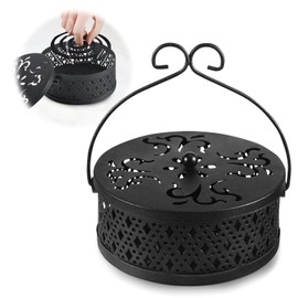 Beweglicher Moskito Spulenhalter, Schwarz Mückenspirale Halter, Mückenspirale Behälter, Anti Mückenspirale Box, Räucherspiralen Halter,Moskitospulen Behälter für Zuhause, Garten, Camping und Reisen