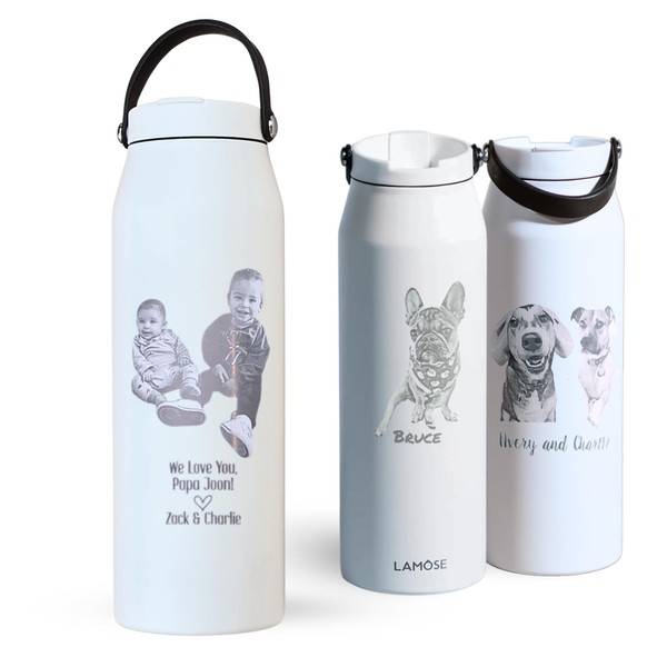 LAMOSE - Water Bottle | Insulated Stainless Steel Thermos for