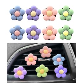 Flaconi 8 Stück Gänseblümchen Auto Lufterfrischer Clips Set,Auto Deko Innenraum,Auto Lufterfrischer Clip,Gänseblümchen Blume Auto Lufterfrischer Clip,Geeignet für Alle Auto-Lüftungsdüsen