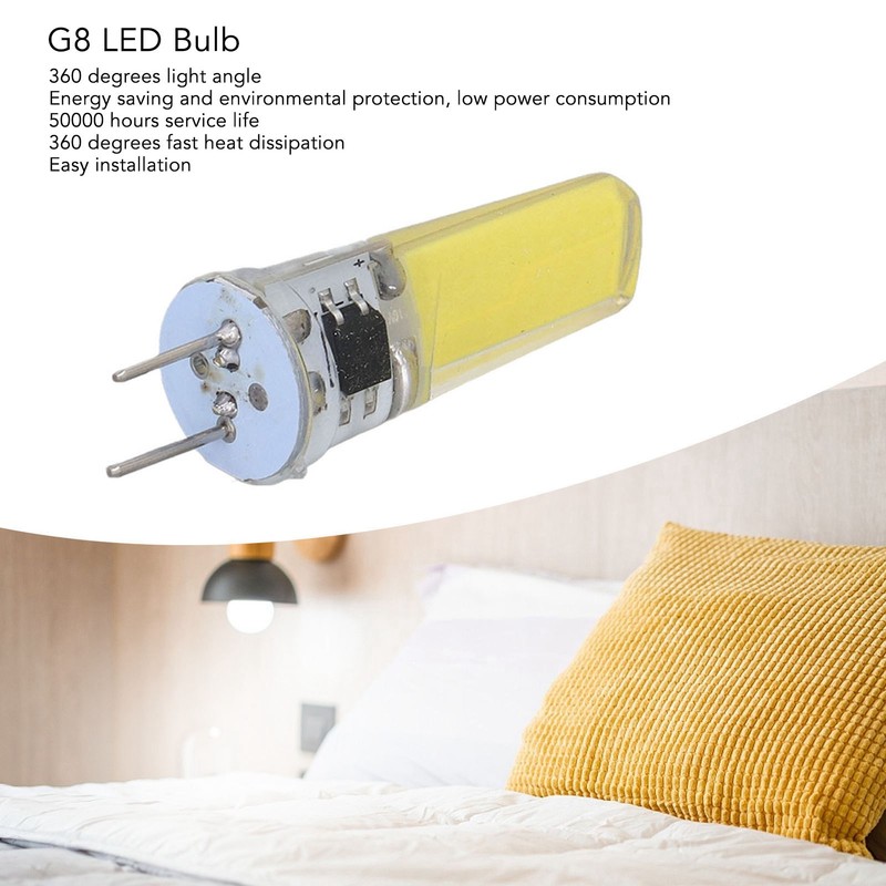 6Pcs G8 LED Bulb 5W Dimmable 2508 COB Energy Saving