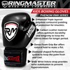 RingMaster Sports Kids Boxing Gloves Carbon Leather Training Sparring Punch