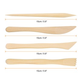 HARFINGTON 4pcs Plastic Clay Tools Double-Headed Crafts Modeling Kit Clay Sculpting Tools Pottery Carving for Shaping Cutting Decoration Embossing Wood Color