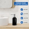 UHEY HOME Ceramic Black Soap Dispenser Bathroom, 16.9oz Hand Soap