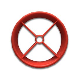 Fusionbrands PushBerry  2-in-1, One Step Kid-Friendly Strawberry Stem Removal, Hull, and Slice Tool,  Red