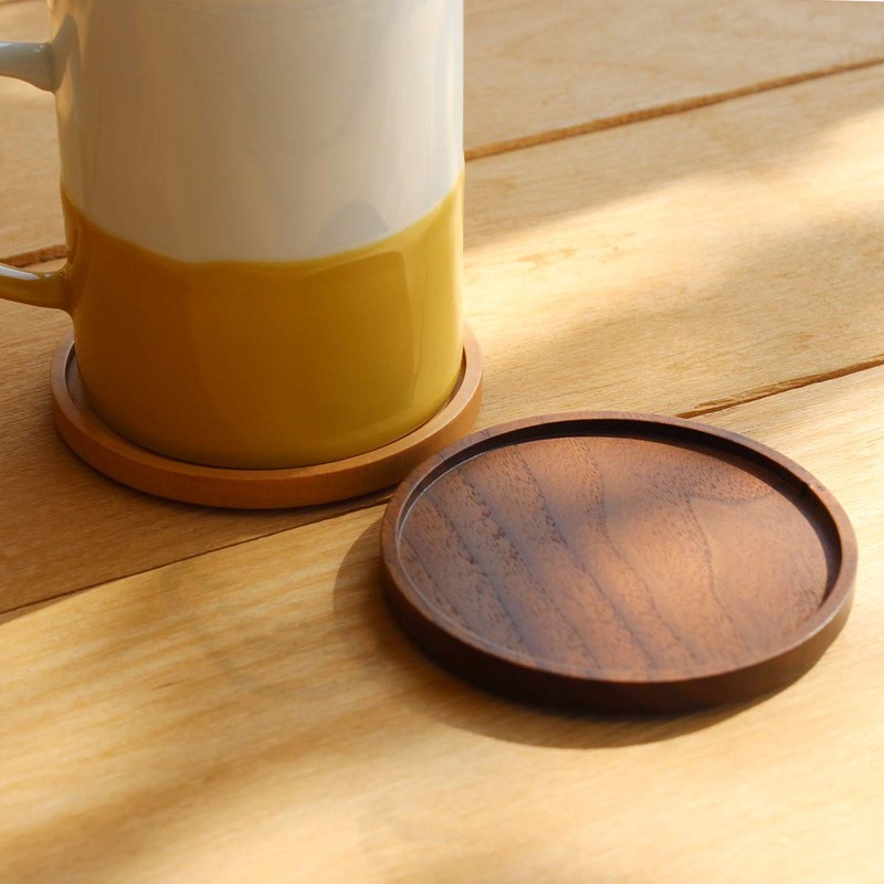 Hacoa Coaster Round, Luxurious Coasters Crafted from Natural Solid Wood.