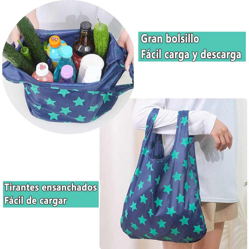 12-Pack Bolsas Ecológicas, Bolsa de Compras Portátil Reutilizable