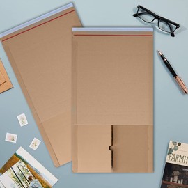 AKAR Book Wrap Mailer (217x155 + 60mm) Postal Boxes for Posting Packaging & Secured Shipping | Protective Corrugated Cardboard Mailer cover from the edges | Perfect for Small Book, Diary (10)