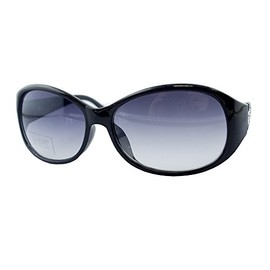Hand H1044 H1046 A5 Stylish Ladies Fashion Sunglasses With Attractive Silver Tone Temple Motif on Temples 140 mm Wide – 100% UV400 Protection – Available in a Selection of Colours, Black