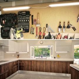 CNSUNWAY LED Shop Light 2FT, 20W 3000LM, 3000K Warm White, T8 LED Tube Lights, Ceiling and Utility Shop Lights, Linkable Light Fixture for Room, Garage, Workbench, ETL Listed (Pack of 2)