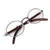 Street Knitted Men's Woodgrain Silver Frame Circle Clear Tint Designer