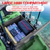 Kayak Fishing Crate with 4 Rod Holders,13"x13" Kayak Tackle Storage