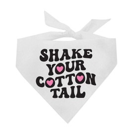 Shake Your Cotton Tail Easter Dog Bandana (White, OS 1211)