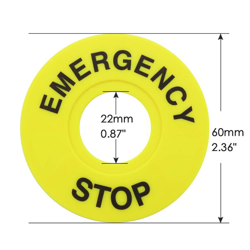 mxuteuk 10pcs 22mm Push Button Switch Emergency Stop Sign for